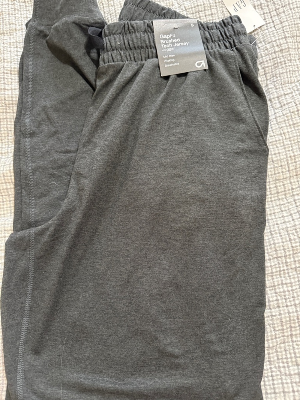 GAP Men's Brushed Tech Jersey Joggers - Charcoal Gray